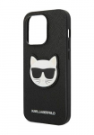 Karl Lagerfeld Hard Cover Choupette Head Case Must, iPhone 14 Plus jaoks, KLHCP14MSAPCHK