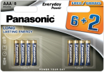 Panasonic Everyday Power LR03EPS/8B 6+2 pack