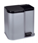 Duo 15+7L silver | dark gray pedal bin