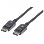 Manhattan DisplayPort 1.2 kaabel, 4K@60hz, 1m, isane-isasele, vastav DISPL1M-le, lukkudega, tielikult varjestatud, must, eluaegne garantii, polkott