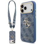 GUESS Etui 4G Big 4G Classic Logo Big Strap Metal Buttons do iPhone 18 Pro Max / 17 Pro Max sinine