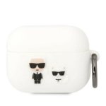 Karl Lagerfeld KLACAPSILKCW AirPods Pro kate biay/valge Silikoon Karl AND Choupette