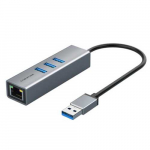 Extra Digital Premium adapter USB 3.0 - USB 3.0 (3 Ports) + RJ45