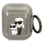 Karl Lagerfeld KLA2HNKCTGK Airpods 1/2 kate tarny/must Glitter Karl AND Choupette