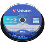 Verbatim Blue-ray kettad 50GB 6X BD-R DL 10tk hall 43746