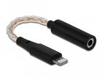 Delock 66317 mobiiltelefoni kaabel Must 0,105 m 3,5mm Lightning