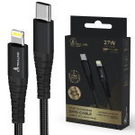 Extralink Smart Life USB Type-C Lightning kaablile punutud must | USB-C Lightning kaablile | 27W, 200cm