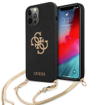 GUESS GUHCP12LLSC4GBK iPhone 12 Pro Max 6,7" must/must karbikaitse 4G kuldketti kollektsioon