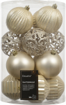 Decoris shatterproof 8 cm Pearl, 16 pieces (28345)