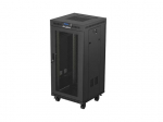 LANBERG Standing 19" 24U Rack Installation Cabinet 600600 FF01-6624-23B Perforated Door with LCD (Flat pack) V2