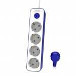 Special offer! PHILIPS extension cord 4 sockets white with blue CHP2145U/58