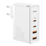 Baseus GaN2 Pro, 2x USB + 2x USB-C, 100W, EU (valge)