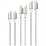 4smarts USB-C/USB-C kaabel PremiumCord 60W SET 3tk 0.5M+1.5M+3M valge/hbedane