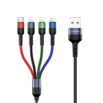 USAMS Kabel pleciony U26 4w1 0.35m 2A Kiirlaadimine (2x vlk/mikroUSB/USB-C) SJ411USB01 (US-SJ411)