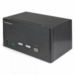 StarTech.com 2-kohaline kolme monitoori nitamiseks kasutatav DisplayPort KVM switch - 4K 60Hz UHD HDR - arvutitla DP 1.2 KVM, mis sisaldab 2-kohalist USB 3.0 hubi (5Gbps) AND 4x USB 2.0 HID porti, audio - sltumatu suvandi tegevus - TAA
