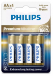 PHILIPS Premium leeliseliste LR6M4B/10 patareid koduseks kasutamiseks. hekordsed AA patareid
