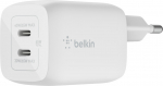 BELKIN Boost Charge Pro Dual Port USB-C GaN 65W PD 3.0 AC Charger, White