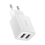 Baseus Kokkuvrratud laadija 2x USB 10,5W valge (CCXJ010202) - OUTLET