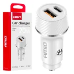 Amio -03878 auto laadija | 20W | USB-A, USB-C