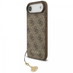 GUESS Etui 4G Charms Collection MagSafe iPhone'ile, pruun