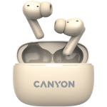 CANYON OnGo TWS-10 ANC+ENC, Bluetooth krvaklapid, mikrofon, BT v5.3 BT8922F, Sageduskarakteristik: 20Hz-20kHz, aku krvaklapis 40mAh*2+laadimismbrises 500mAH, type-C kaabel pikkusega 24cm, suurus 63,97*47,47*26,5mm, 42,5g, Beige