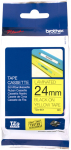 BROTHER TZE-651 24 mm lamineeritud kleeplint, must tekst / kollane alus, pikkus 8 meetrit (TZE651)