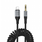 Kaabel 3,5 mm AUX pesa Lightning-i leminekuks Hoco 1,5 m UPA33A must
