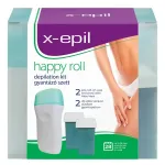 Set X-Epil: Happy Roll, Aloe Vera, Silky Finish, Depilatory Wax, Refill, Body, 2 pcs, 50 ml + Happy Roll, Aloe Vera, Silky Finish, Depilatory Wax, Refillable, Body, 50 ml + X-Epil, Hair Removal Wax Strips, For Legs, 10 pcs