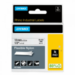 DYMO RHINO TAPE NYLON 12MM/3.5M BLACK ON WHITE