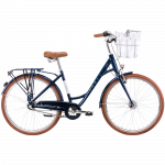 Bicycle ROMET Pop Art Classic, with front basket, dark blue (L)