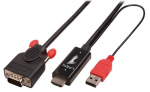 Lindy HDMI ja VGA kaabel USB A tpi hendiga, 1080p, 3m pikkus