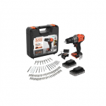Black AND Decker 18V lgipuur (koos 2 x 18V 2.0Ah akudega, laadimisoleku indikaatoriga, 1A laadijaga ja 80 lisatarvikutega) | BCD383D2XKA-QW | 2.0 Ah