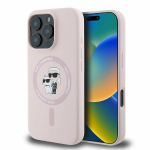 CG Mobile SAS Karl Lagerfeld iPhone 16 Pro 6,3" KLHMP16LSCMKCRHP pink hardcase Silicone KC Heads Ring MagSafe