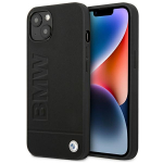 BMW Etui BMHCP14MSLLBK iPhone 14 Plus / 15 Plus 6,7" tarny/must nahast tempel