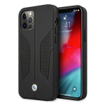 BMW Etui BMHCP12MRSCSK iPhone 12/12 Pro 6,1" tarna/must hardcase nahast perforeeritud kljed