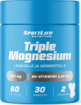 SportLife Kolmekordne Magneesium 60 kapslit, 80 g (6430018363905)