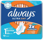always Ultra Pev 3x Kaitse Normaal Sanitaartamponid 10 tk