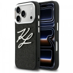 Karl Lagerfeld Etui IML Glitter KL iPhone 17 Pro musta vrvi logoga