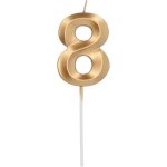 Folat Glamor Cake Candle topper Number 8 (7cm) Metallic Gold