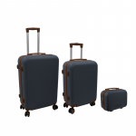 Chest of drawers set of 3 pcs 60L (42x25x64cm) + 43L (36x23x56cm) + 15L (24x17x33cm) gray