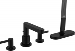 Hansgrohe Finoris Set 4-hole rim mounted bath mixer with sBox Matt Black