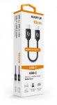 ALIGATOR DATKP44 USB kaabel 0,15 m USB-C must