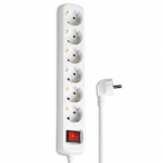 Hama Power Strip 108833 6 outlets with switch, White