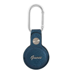 GUESS GUATPSASRSB AirTag jaoks taevasini sinine Saffiano Vintage Script