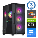 INTOP Ryzen 5 3600 32GB 1TB SSD M.2 NVME+4TB RTX3050 6GB WIN11
