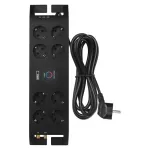 EMOS Pistikarviga pirn tusukaitsega (1800J) 3m 8 pistikupessa, IEC, RJ45 kaitse must