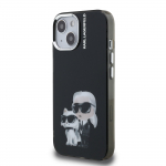 Karl Lagerfeld IML Aquarelle Karl ja Choupette iPhone'i 15 kest / Must