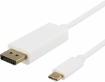 Deltaco USB-C - DisplayPort 2 m valge