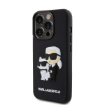 Karl Lagerfeld 3D-kummaline kaitsembris Karl ja Choupette iPhone'ile 15 Pro / must