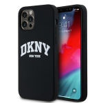 DKNY DKHMP12MSNYACH iPhone 12/12 Pro 6.1" tarny/must kvakaaneline vedel silikoonist valge trkitud logo MagSafe